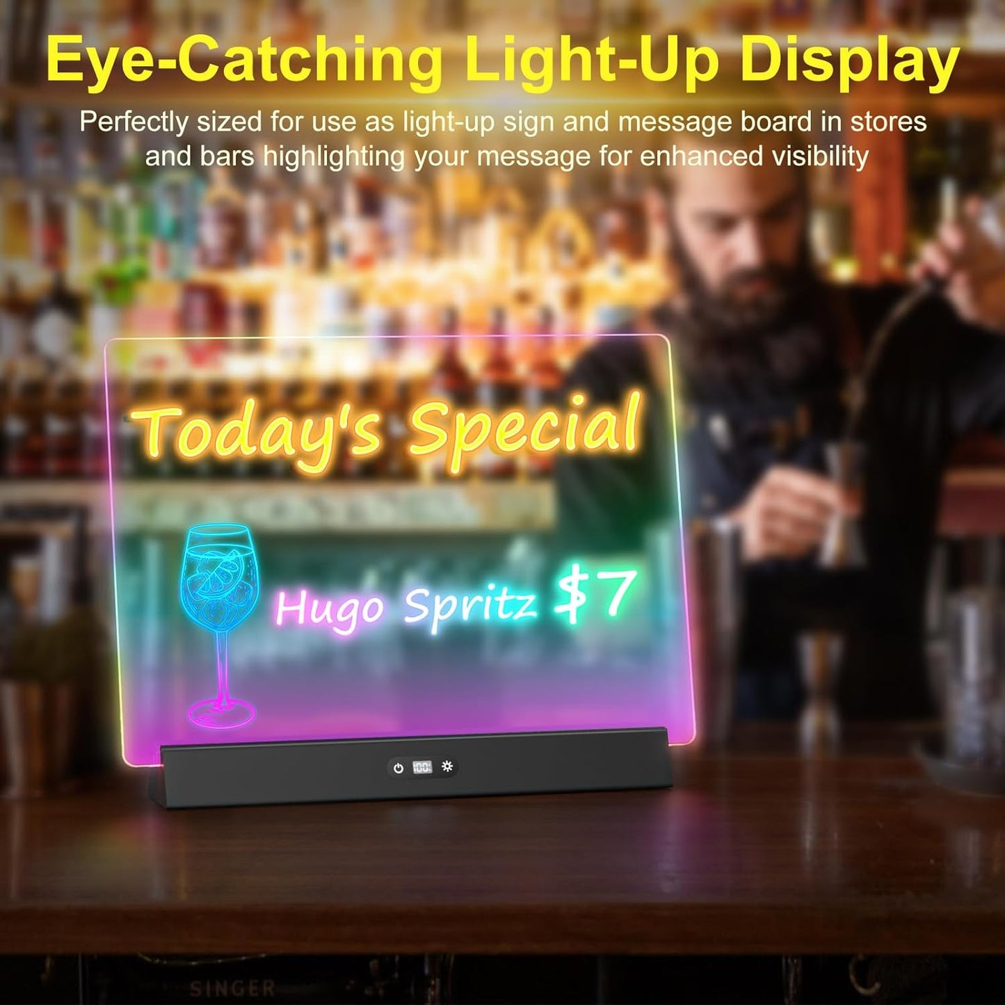 Rechargeable LED Glow Board 💡: 9 Light Modes for Messages & Decor 🎨✨🎁