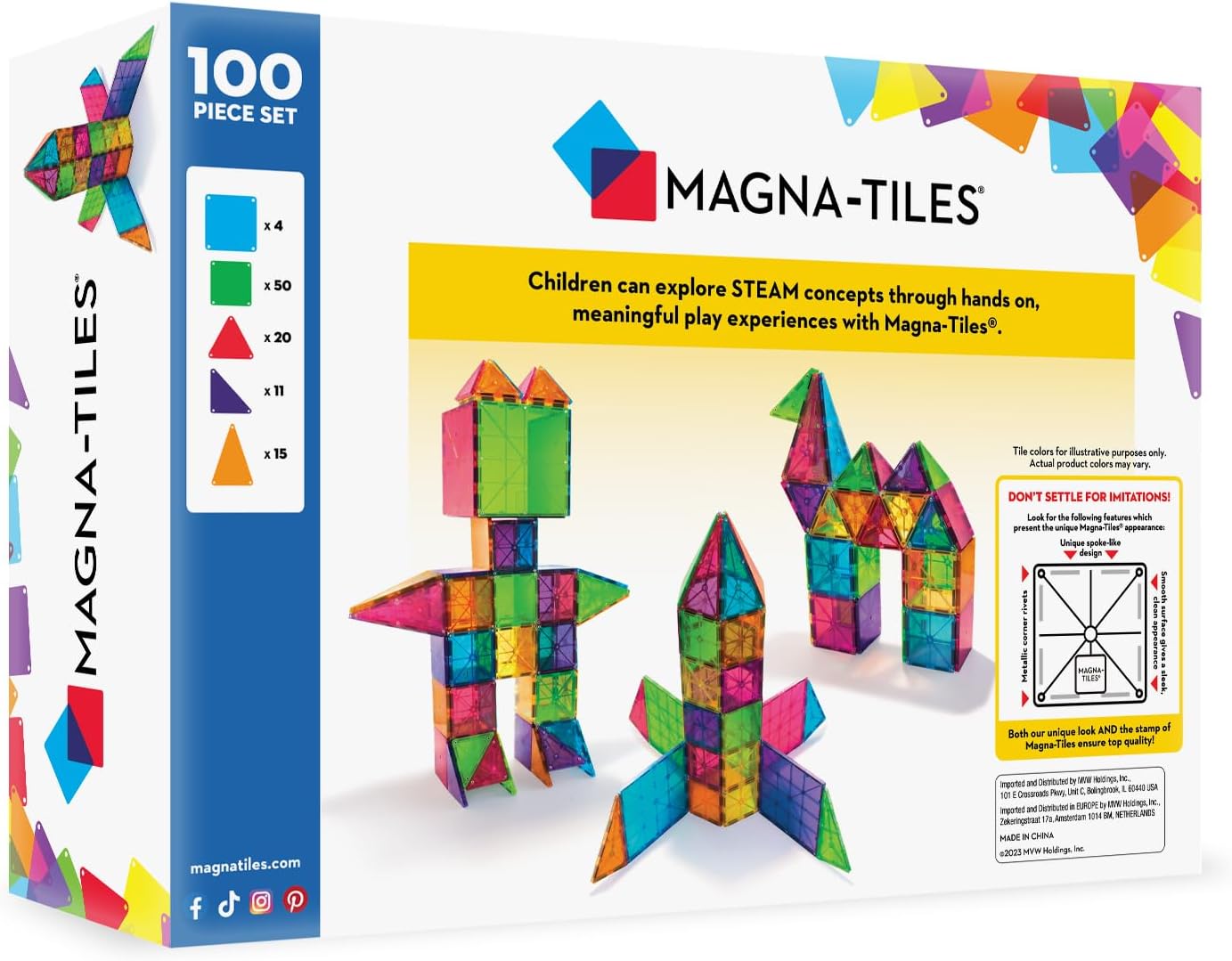 Translucent Magnetic Building Tiles – STEM Certified for Kids 3+ 🌈🧲