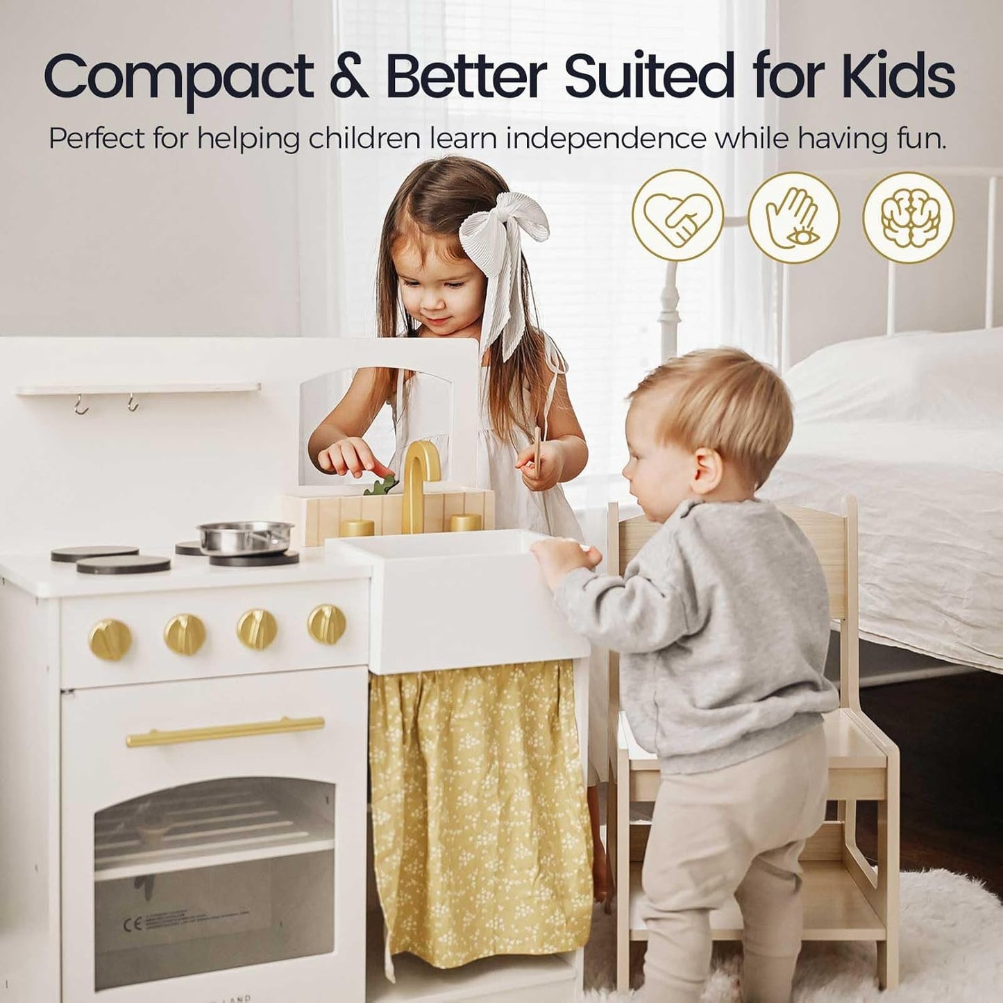 Chef's Wooden Kitchen Set – Role Play Toy for Small Spaces 🥕🔪