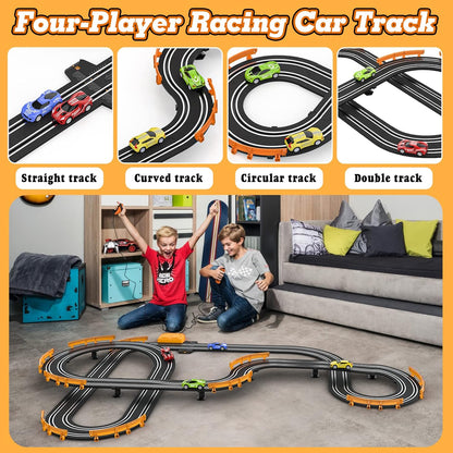 Dual-Level Race Track – 2 Players, 4 High-Speed Cars! 🚗🔥