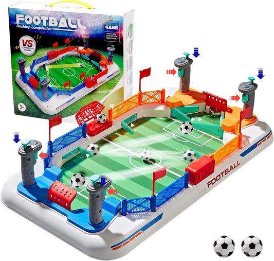 Dual-Control Tabletop Soccer Game ⚽ | Interactive Foosball with Goal Bell & Scoreboard 🏆🔔