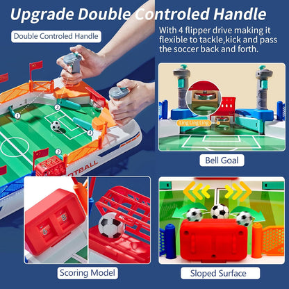 Dual-Control Tabletop Soccer Game ⚽ | Interactive Foosball with Goal Bell & Scoreboard 🏆🔔