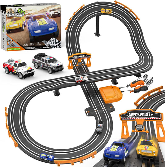 Dual-Level Race Track – 2 Players, 4 High-Speed Cars! 🚗🔥
